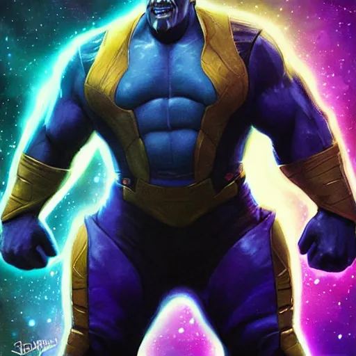 Image similar to will smith as thanos by ross tran