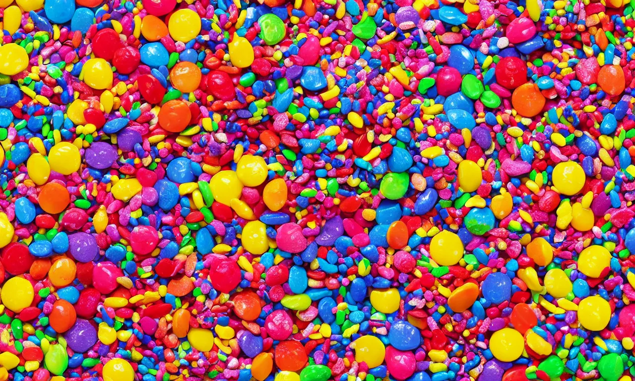 Image similar to extreme candy maximalism