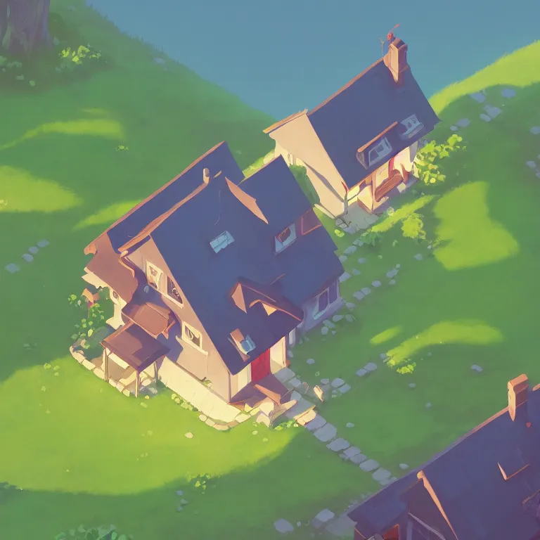 Prompt: isometric view of a game asset, a lovely cottage, plain background, cory loftis, james gilleard, atey ghailan, makoto shinkai, goro fujita, studio ghibli, exquisite lighting, clear focus, very coherent