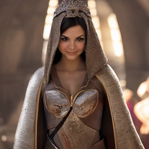 Image similar to victoria justice with huge chest as princess padme in star wars, 8k resolution, full HD, cinematic lighting, award winning, anatomically correct