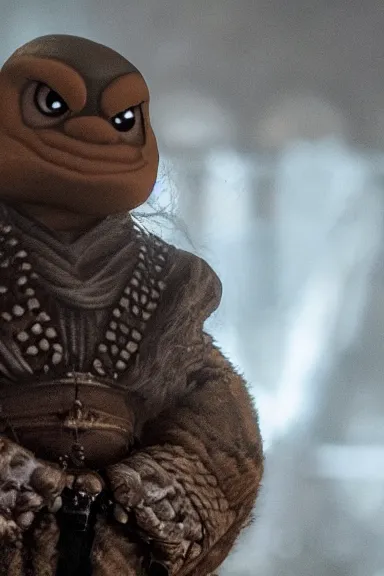 Image similar to very very intricate photorealistic photo of a goomba in an episode of game of thrones, photo is in focus with detailed atmospheric lighting, award - winning details