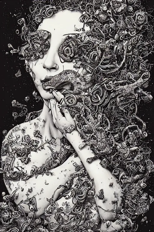 Image similar to Plague goddess painting by Dan Hillier, trending on artstation, artstationHD, artstationHQ, 4k, 8k