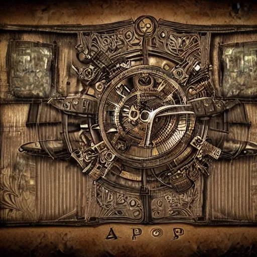 Image similar to 3d alpha of intricate steampunk designs, detailed textures, 3d textures