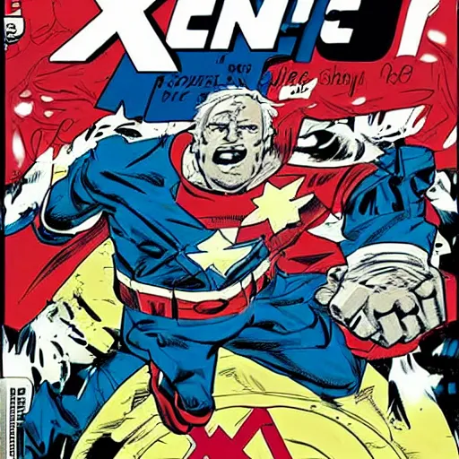 Prompt: Comic book cover from 1998 when Bernie Sanders joins the X-Men