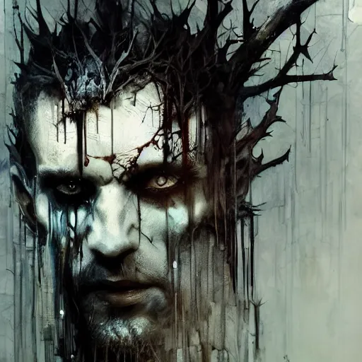 Image similar to leshen by emil melmoth zdzislaw belsinki craig mullins yoji shinkawa realistic render ominous detailed photo atmospheric by jeremy mann francis bacon and agnes cecile ink drips paint smears digital glitches glitchart