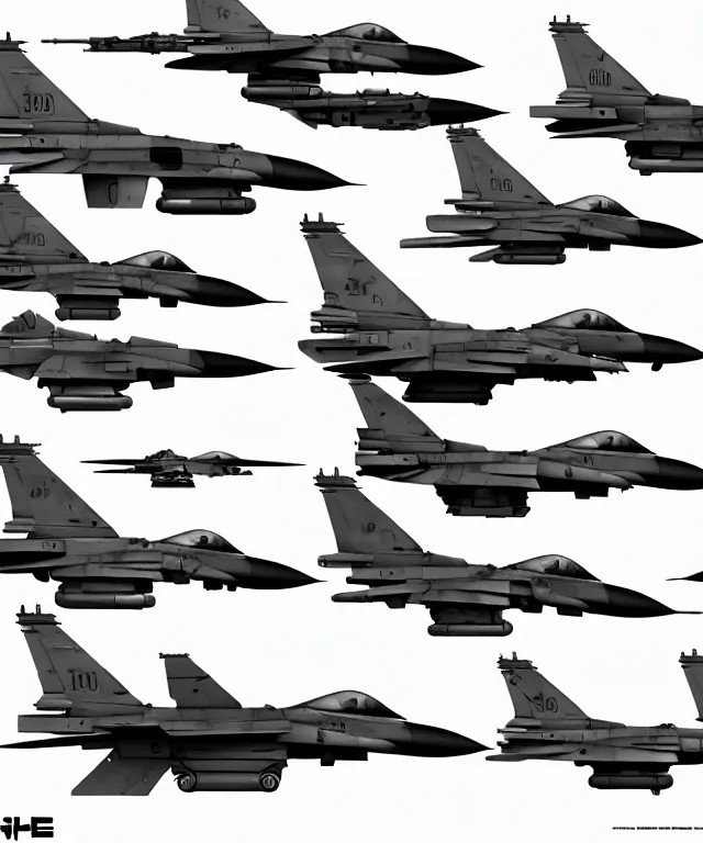 Image similar to 2 d shooter game concept art sprite sheet!!!, f 1 6 combat plane concept art, hyperrealism, fine detail, 8 k, 3 d render, artgerm, artstation contest winner, cgsociety, axial tilt!!!, cryengine, zbrush, vray, no background