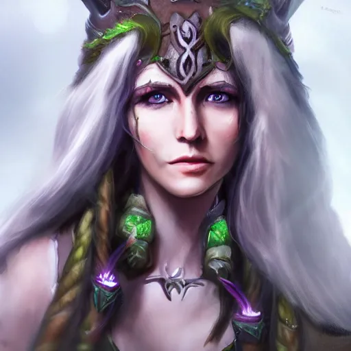 Image similar to a female druid character, concept art, high resolution and detail, photorealistic, cinematic, amazing, inspiring, attractive