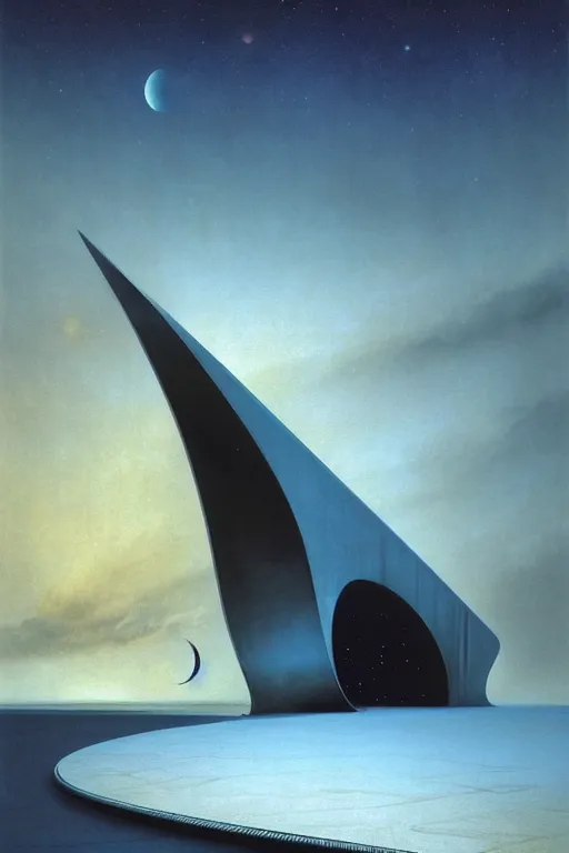 Image similar to emissary space by arthur haas and bruce pennington and john schoenherr, cinematic matte painting, photo realism, zaha hadid building, dark color palate, blue hour light snow