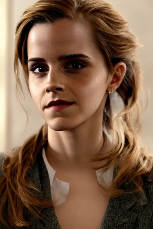 Image similar to emma watson as president, hyper realistic