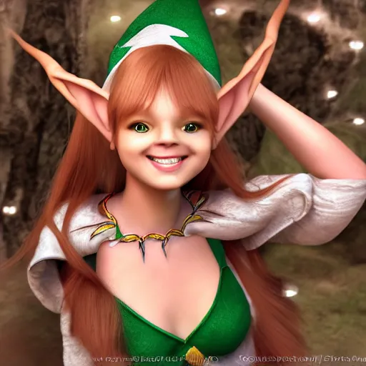 Prompt: photorealistic, beautiful smiling elf girl