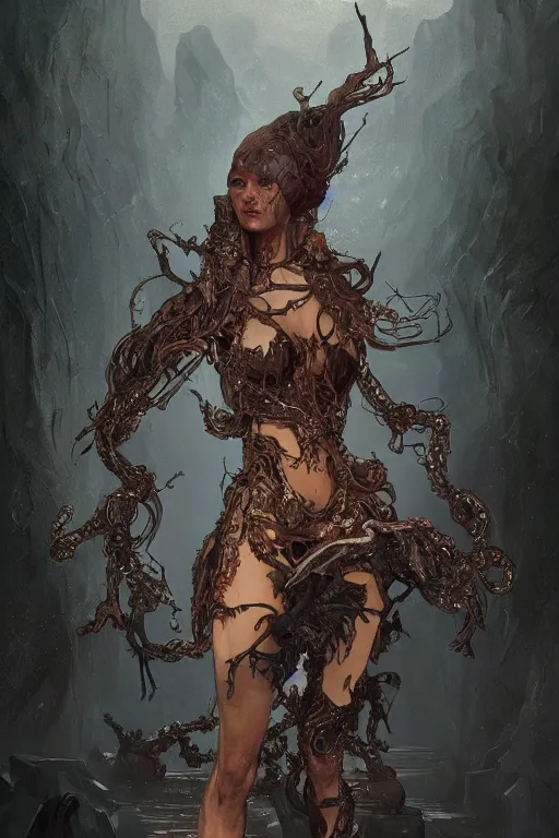 Image similar to a full body portrait of a beautiful post apocalyptic offworld nordic necromancer dancing reposed by the magma pits, intricate, elegant, highly detailed, digital painting, artstation, concept art, smooth, sharp focus, illustration, art by krenz cushart and artem demura and alphonse mucha