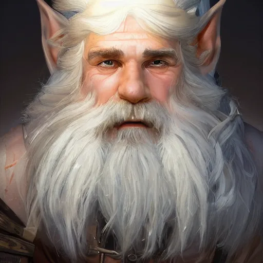 Image similar to masterpiece portrait of a clean shaved RPG gnome with a big nose and messy hair, D&D, fantasy, highly detailed, digital painting, sharp focus, illustration, art by artgerm and Edmiston and greg rutkowski and magali villeneuve