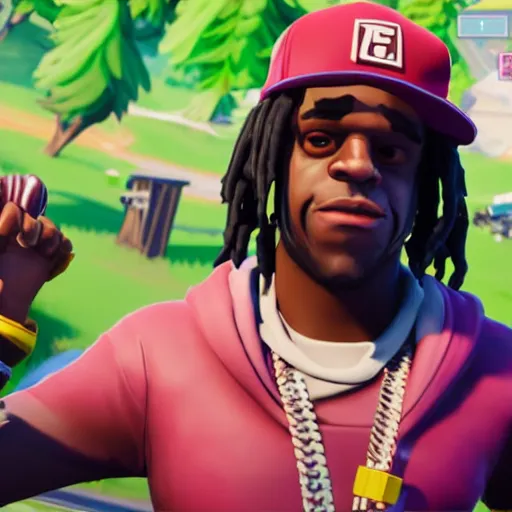 Prompt: rapper Chief Keef in Fortnite very detailed 4K quality super realistic