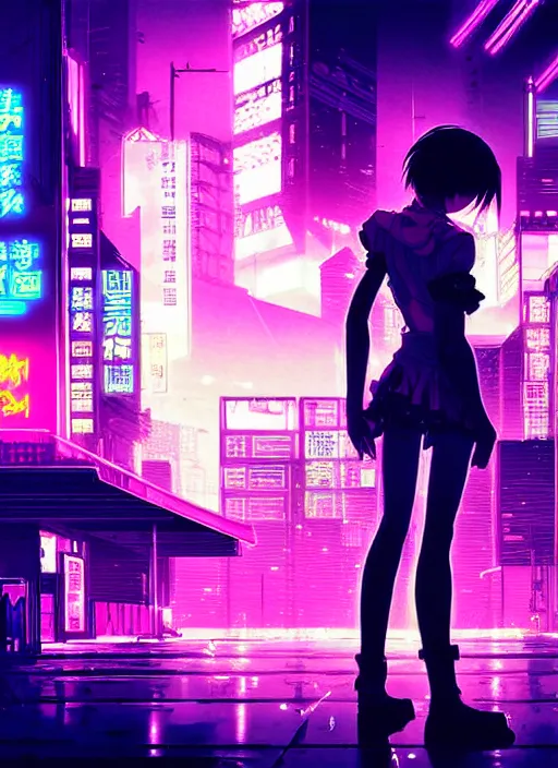 Image similar to city pop idol dancing in the apocalypse cyberpunk, accurate features, very intricate ultrafine details, masterpiece, realistic shaded lighting, detailed backgrounds, epic composition, soft neon lights, rain, in style of yoji shinkawa, pan ren wei, col price, atey ghailan, grunge aesthetic