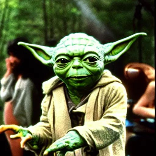 Image similar to yoda performing at woodstock