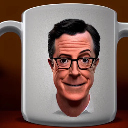 Image similar to stephen colbert face in a mug of beer, 8 k, ultra realistic details