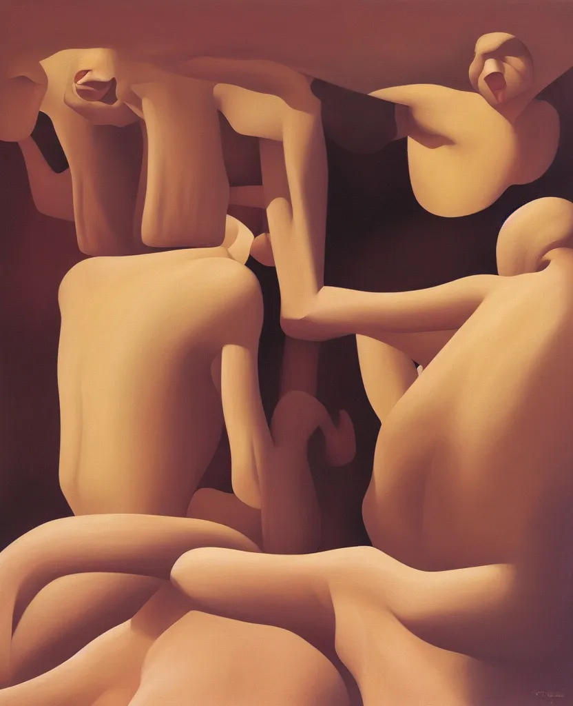 Prompt: oil painting by george tooker