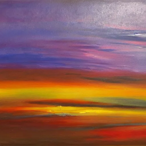 Prompt: expressive oil painting of the sky with purple and red colors, h - 1 0 2 4