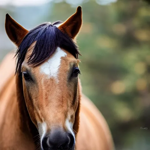 Prompt: full photo of a horse with a cat-head