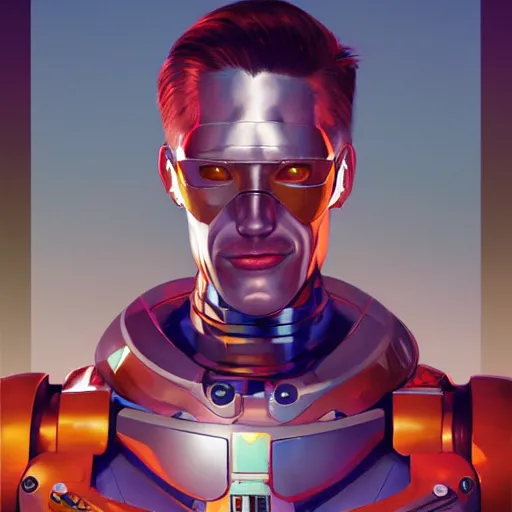 Prompt: half - robot man with cute - fine - face, pretty face, multicolored hair, realistic shaded perfect face, fine details by realistic shaded lighting poster by ilya kuvshinov katsuhiro otomo, magali villeneuve, artgerm, jeremy lipkin and michael garmash and rob rey