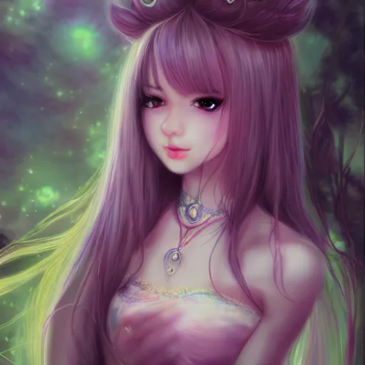 Image similar to realistic beautiful gorgeous natural cute, fantasy, elegant, lovely, princess girl, art drawn full hd, 4 k, highest quality, in artstyle by professional artists wl, kawaii