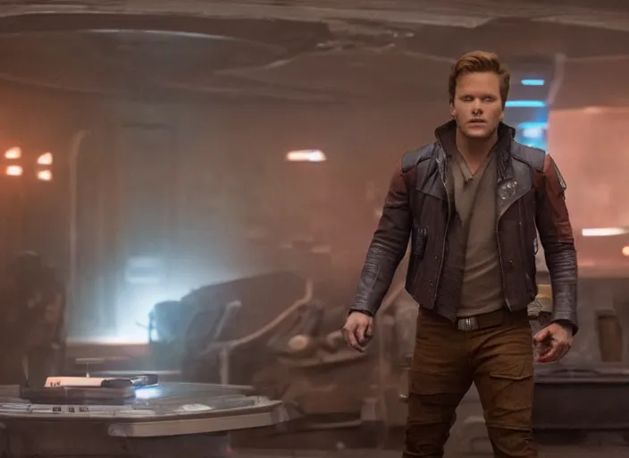 Image similar to a very high resolution image from a new movie, starlord. in a room full of 9 0's, directed by wes anderson