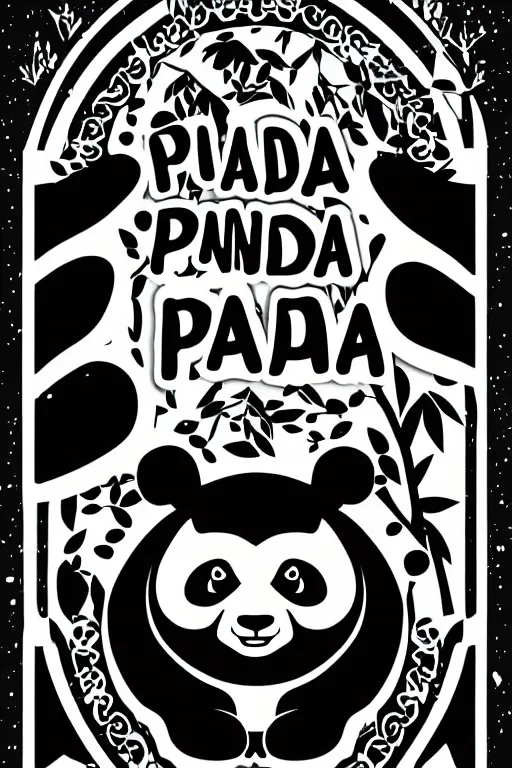 Image similar to Poster of a panda in the style of die cut sticker, color, detailed, high resolution, vector art