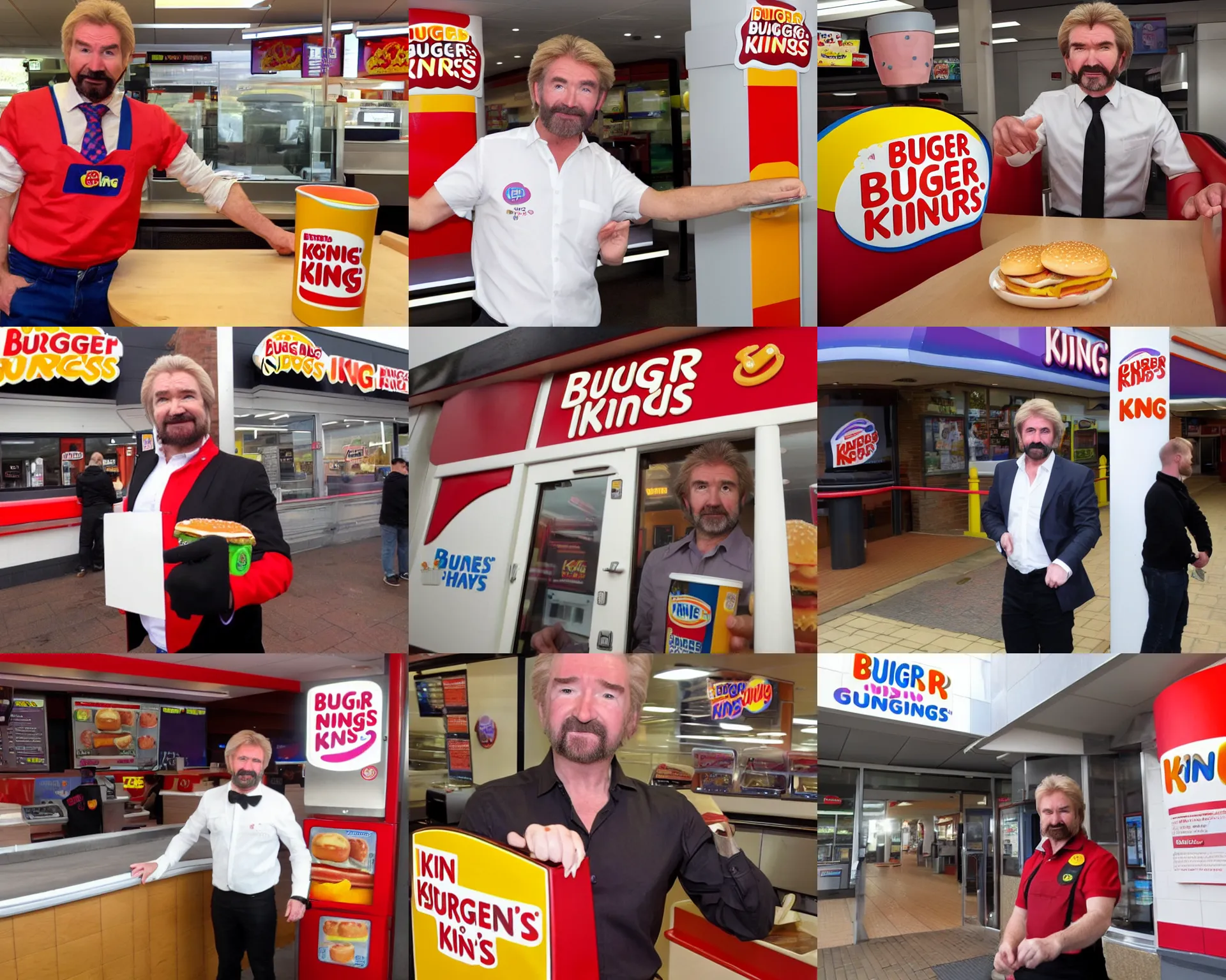 Prompt: noel edmonds working at burger king