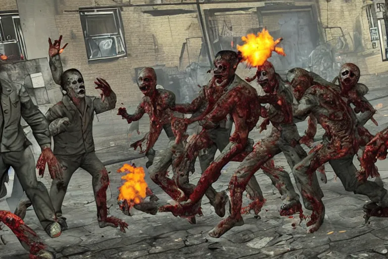 Prompt: zombies trying to break a firewall