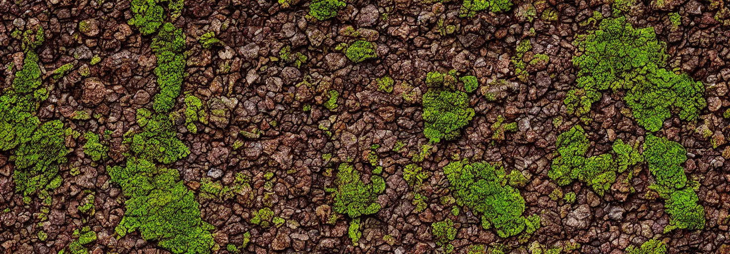 Image similar to a dirt earth moss stone texture, brown, megalophobia, digital art, striking, brightly lit, Wes Anderson, Poster, cinematography, masterpiece