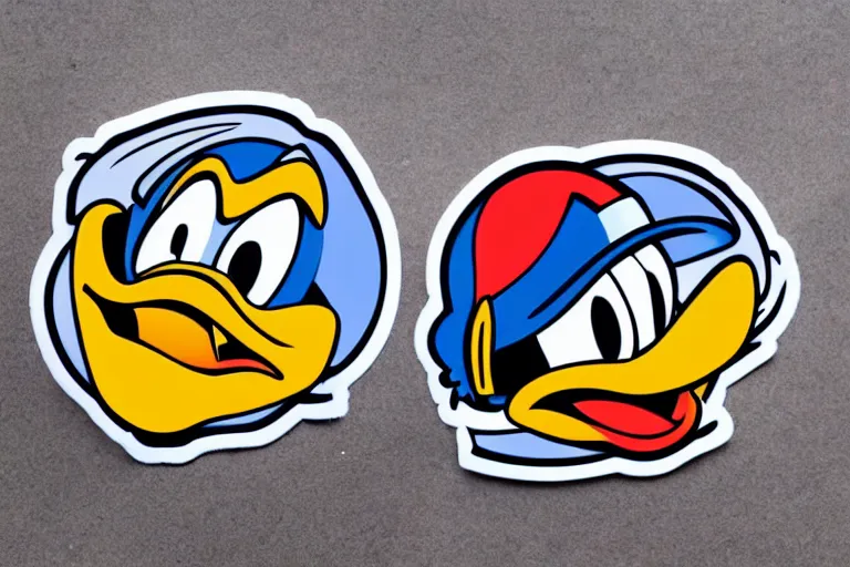 Prompt: awesome vector sticker of Donald duck as an angel