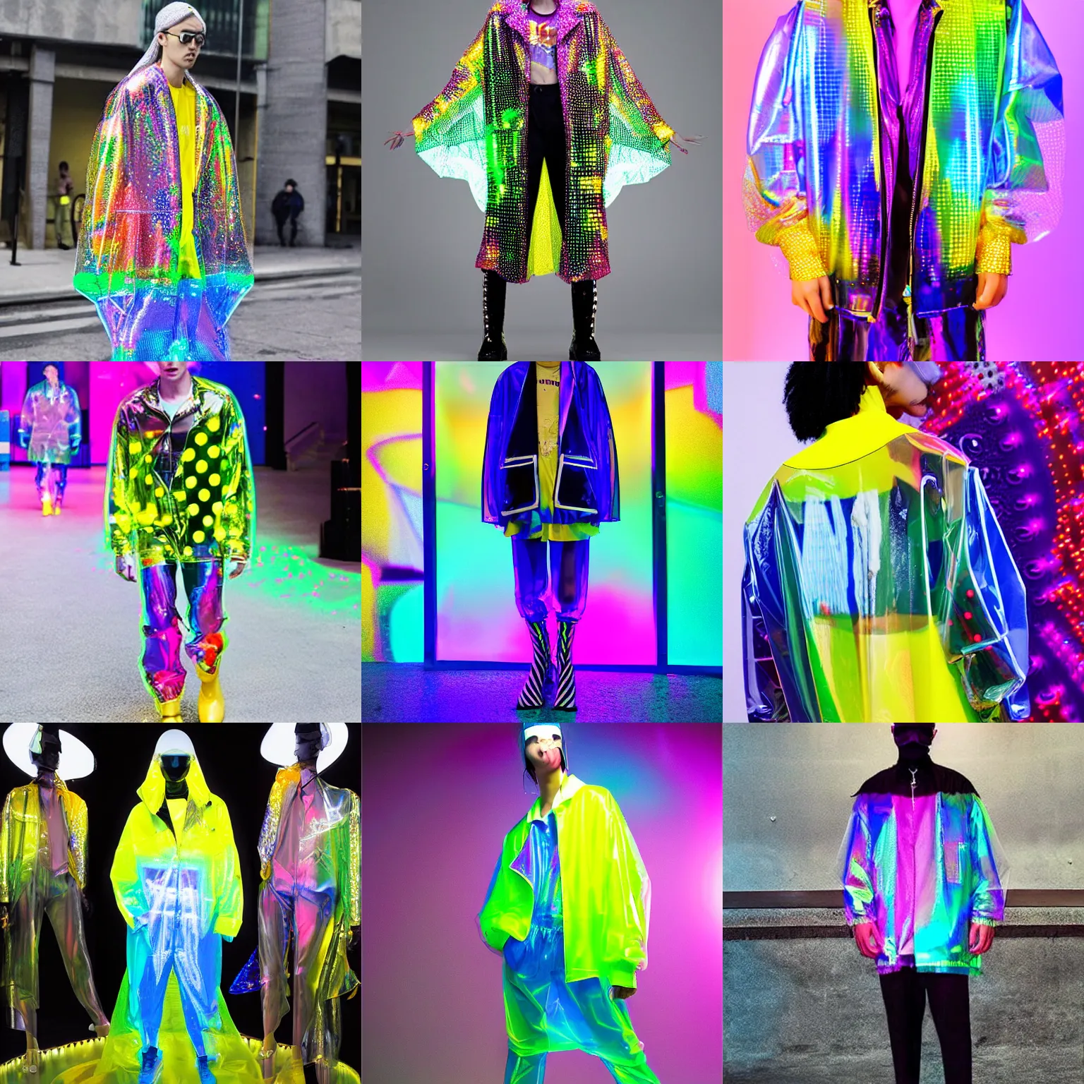 a transparent hologram oversized jacket inspired by | Stable