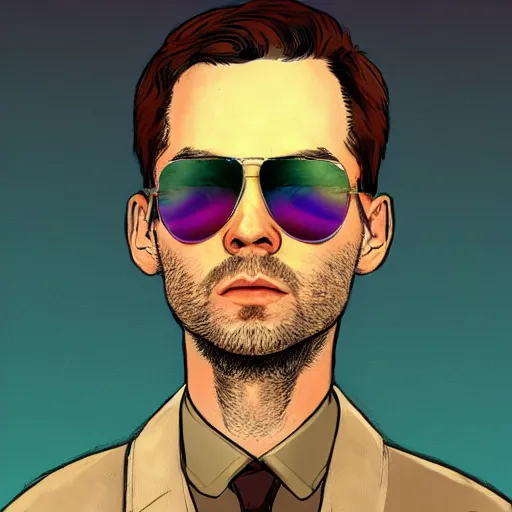 Image similar to vaush ian kochinski in the style of disco elysium