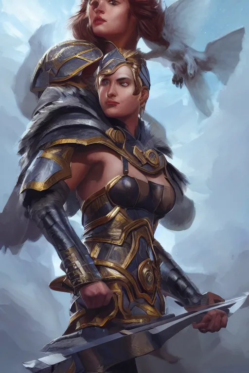 Image similar to amazon valkyrie athena, d & d, fantasy, portrait, highly detailed, headshot, digital painting, trending on artstation, concept art, sharp focus, illustration, art by artgerm and greg rutkowski and magali villeneuve