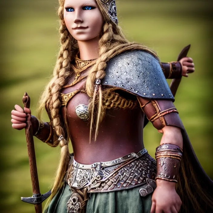 Image similar to full body photograph of a beautiful!!!! viking queen. extremely detailed. dslr. 5 0 mm.