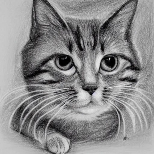 Image similar to drawing of a cute cat