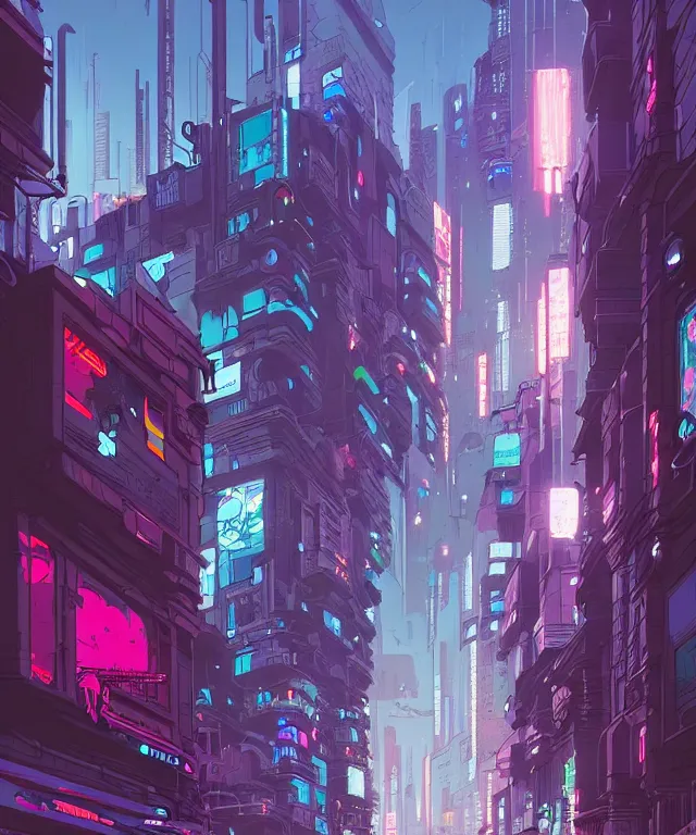 Prompt: a street view of a cyberpunk city, fantasy, elegant, digital painting, artstation, concept art, matte, sharp focus, illustration, art by josan gonzalez