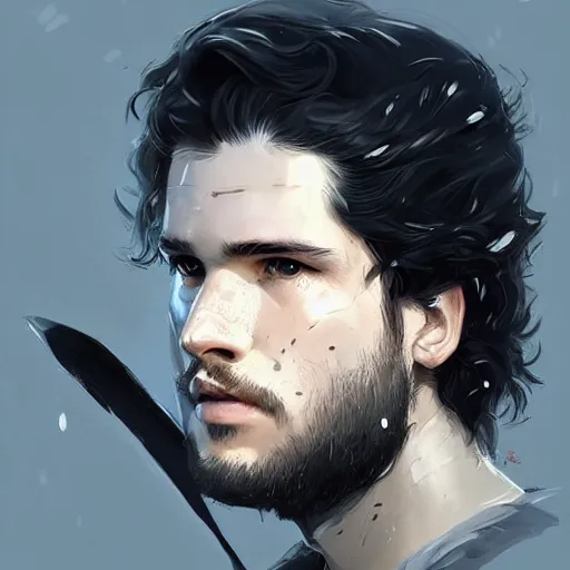 Image similar to portrait of jon snow with a very large nose by greg rutkowski, ridiculous, attractive, highly detailed portrait, scifi, digital painting, artstation, concept art, smooth, sharp foccus ilustration, artstation hq ”