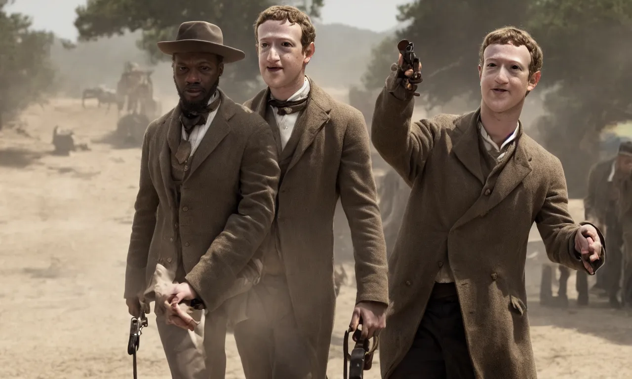 Image similar to Mark Zuckerberg as Calvin Candie in Django Unchained, wallpaper, EOS-1D, f/1.4, ISO 200, 1/160s, 8K, RAW, unedited, symmetrical balance, in-frame, Dolby Vision