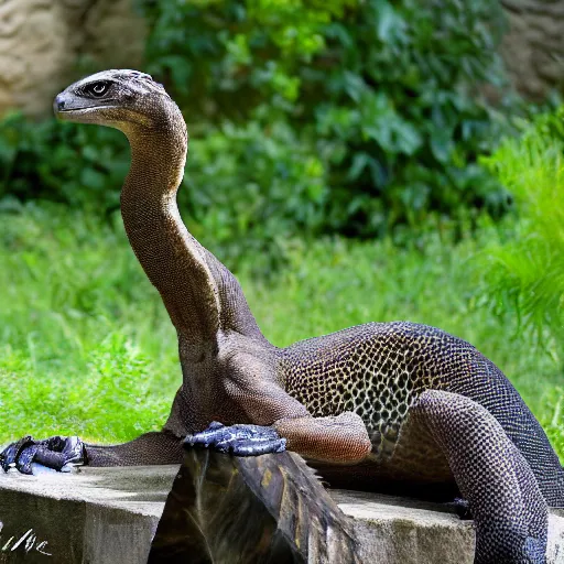 Prompt: hawk and Komodo dragon hybrid animal, highly detailed photography, picture taken at zoo