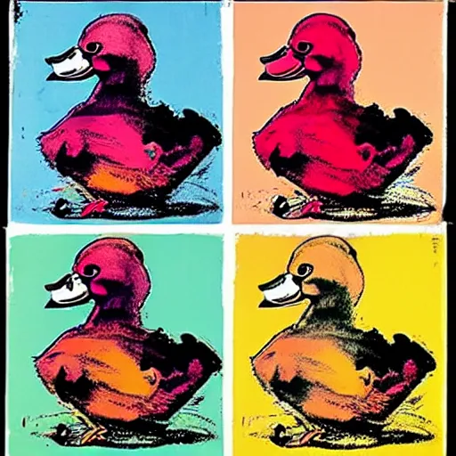 Prompt: Andy Warhol duck