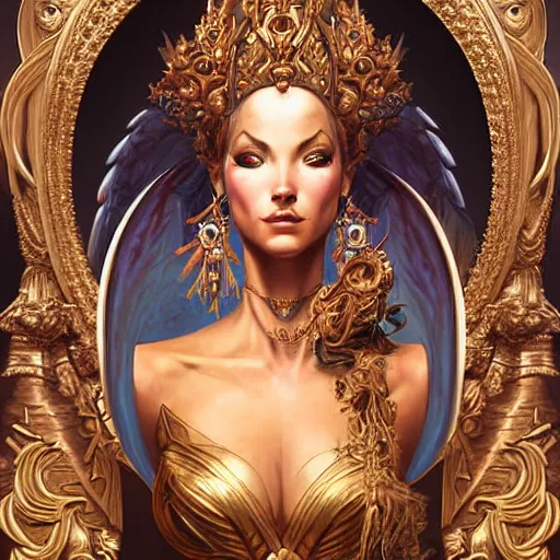 Image similar to digital painting of goddess of illusion by filipe pagliuso and justin gerard, symmetric, fantasy, highly, detailed, realistic, intricate