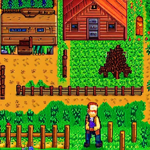 Image similar to hank hill king of the hill in Stardew valley