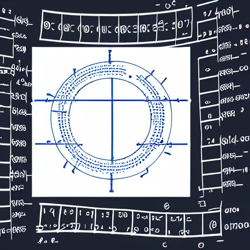 Image similar to tornado of mathematical symbols and equations and graphs on a white background