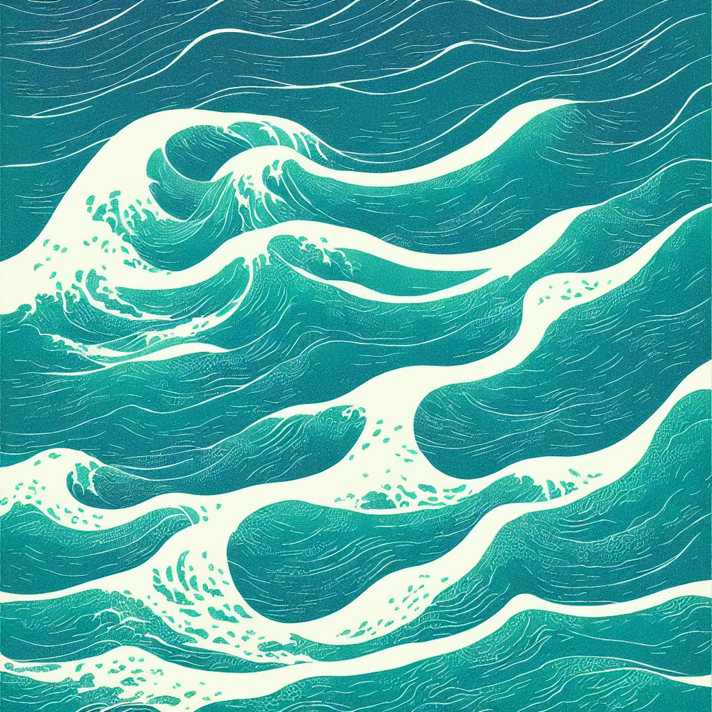 Image similar to ocean wave by victo ngai