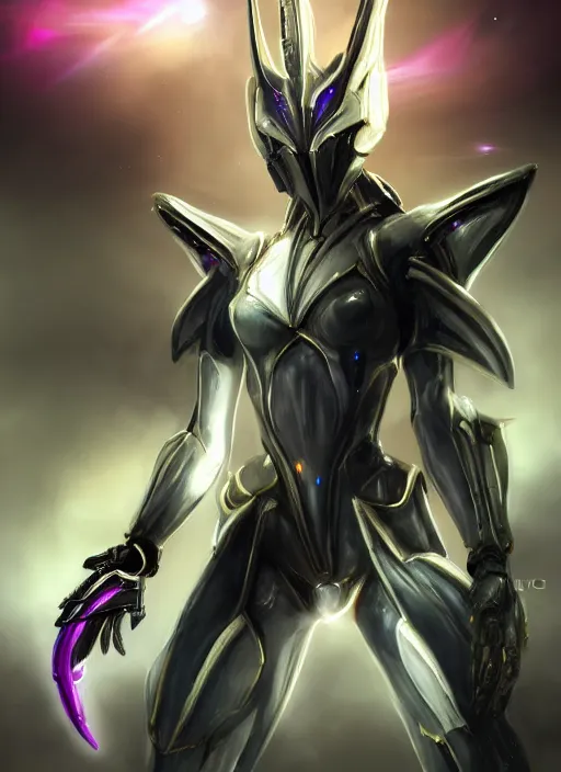 Prompt: cinematic goddess close shot, galactic sized proportional stunning beautiful hot female warframe, sleek mecha female dragon head, metal ears, led purple eyes, smooth fuschia skin, smooth silver armor, floating in space, holding a galaxy, epic proportions, epic size, epic scale, furry art, dragon art, giantess art, warframe fanart, furaffinity, octane