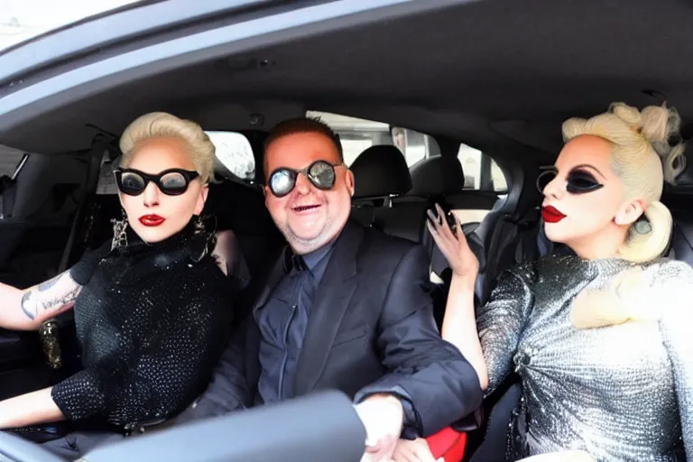 Image similar to lady gaga and judy garland carpool karaoke