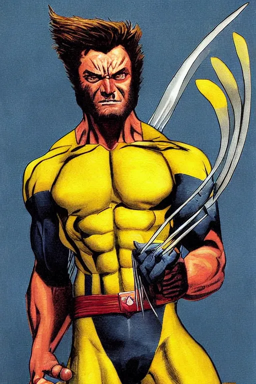 Prompt: Wolverine from the X-Men painting by Ruprecht von Kaufmann