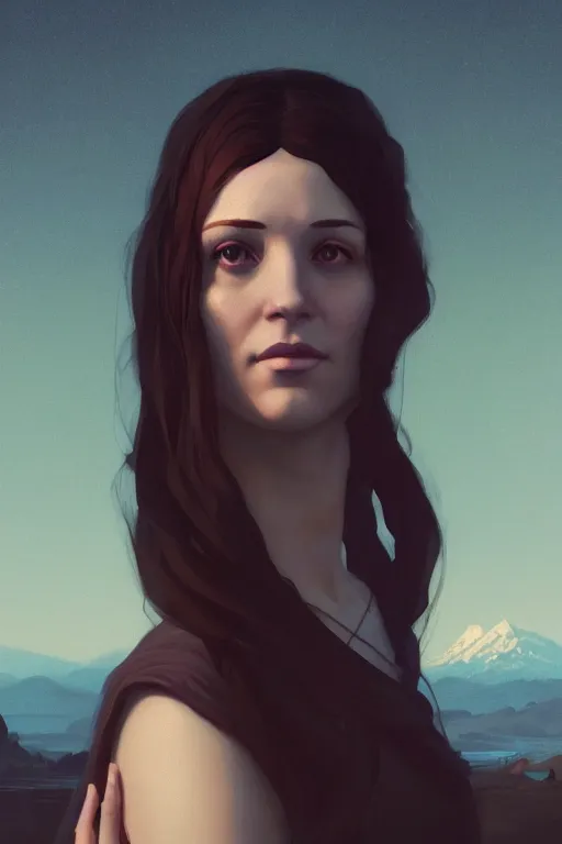 Image similar to beautiful portrait of a woman, negative no not mona lisa pose, gta v, stephen bliss, unreal engine, fantasy art by greg rutkowski, loish, rhads, ferdinand knab, makoto shinkai and lois van baarle, ilya kuvshinov, rossdraws, tom bagshaw, global illumination, radiant light, detailed and intricate environment