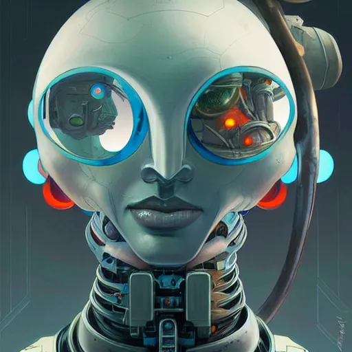 Image similar to 2 0 7 7 robot bender portrait by charles vess and james jean and erik jones and rhads, inspired by ghost in the shell, beautiful fine face features, intricate high details, sharp, ultradetailed, 3 d octane render